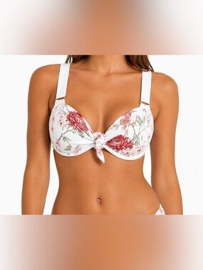 PHAX Swimwear Floral Bird Knot Bikini Top NWT Medium  Tropical $78